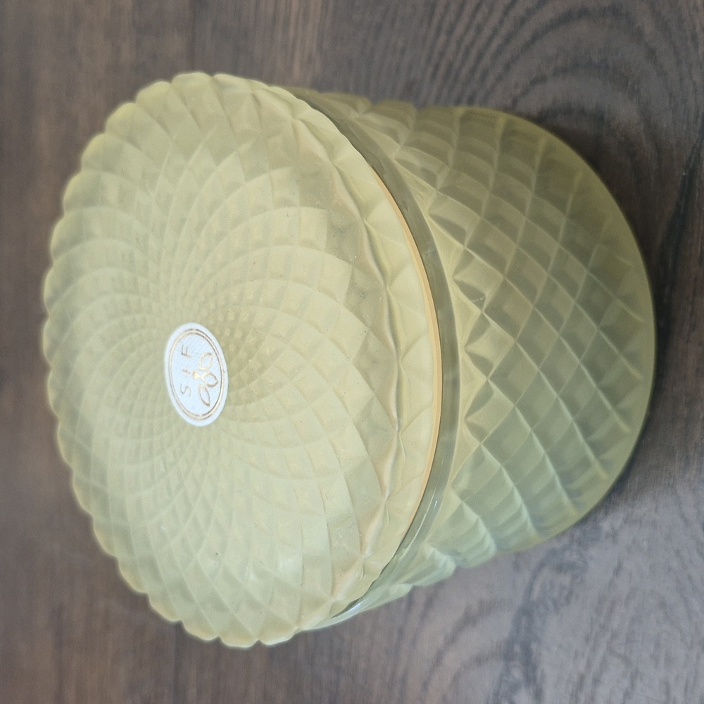 Sand and Fog citron lemon 2 wick candle in beautiful glass jar.